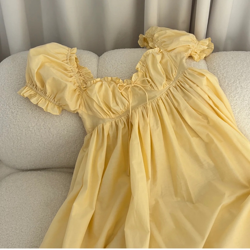 Worth Collective Olivia dress in butter yellow